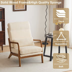 Chaise de loisirs à dossier haut en bois massif avec accoudoirs et dossier Chaise d'appoint