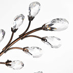 Plafonnier à 4 lumières en cristal avec feuilles de houx