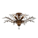 Plafonnier à 4 lumières en cristal avec feuilles de houx