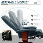 Fauteuil inclinable manuel pivotant et réglable en similicuir HomCom avec repose-pieds confortable et relaxant