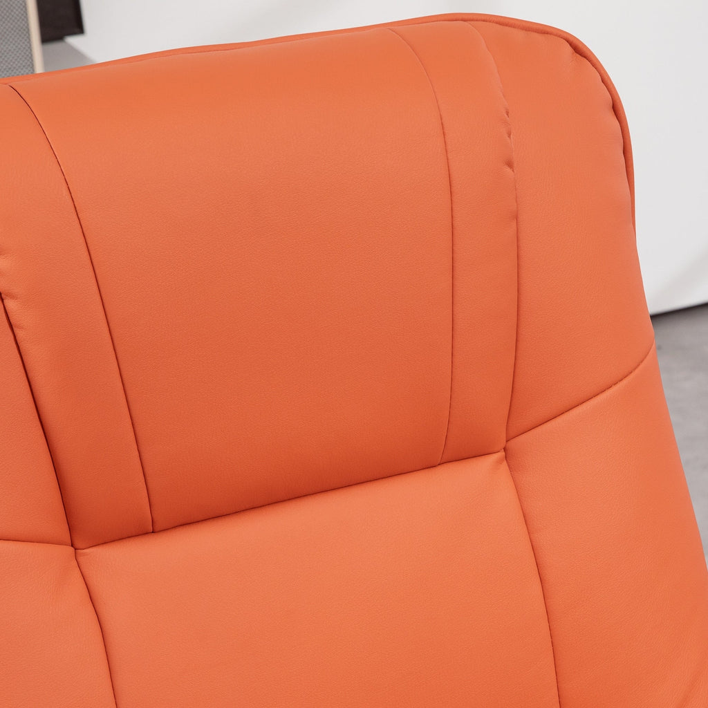 Fauteuil inclinable manuel pivotant et réglable en similicuir HomCom avec repose-pieds confortable et relaxant