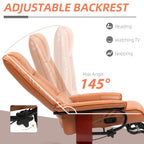 Fauteuil inclinable manuel pivotant et réglable en similicuir HomCom avec repose-pieds confortable et relaxant