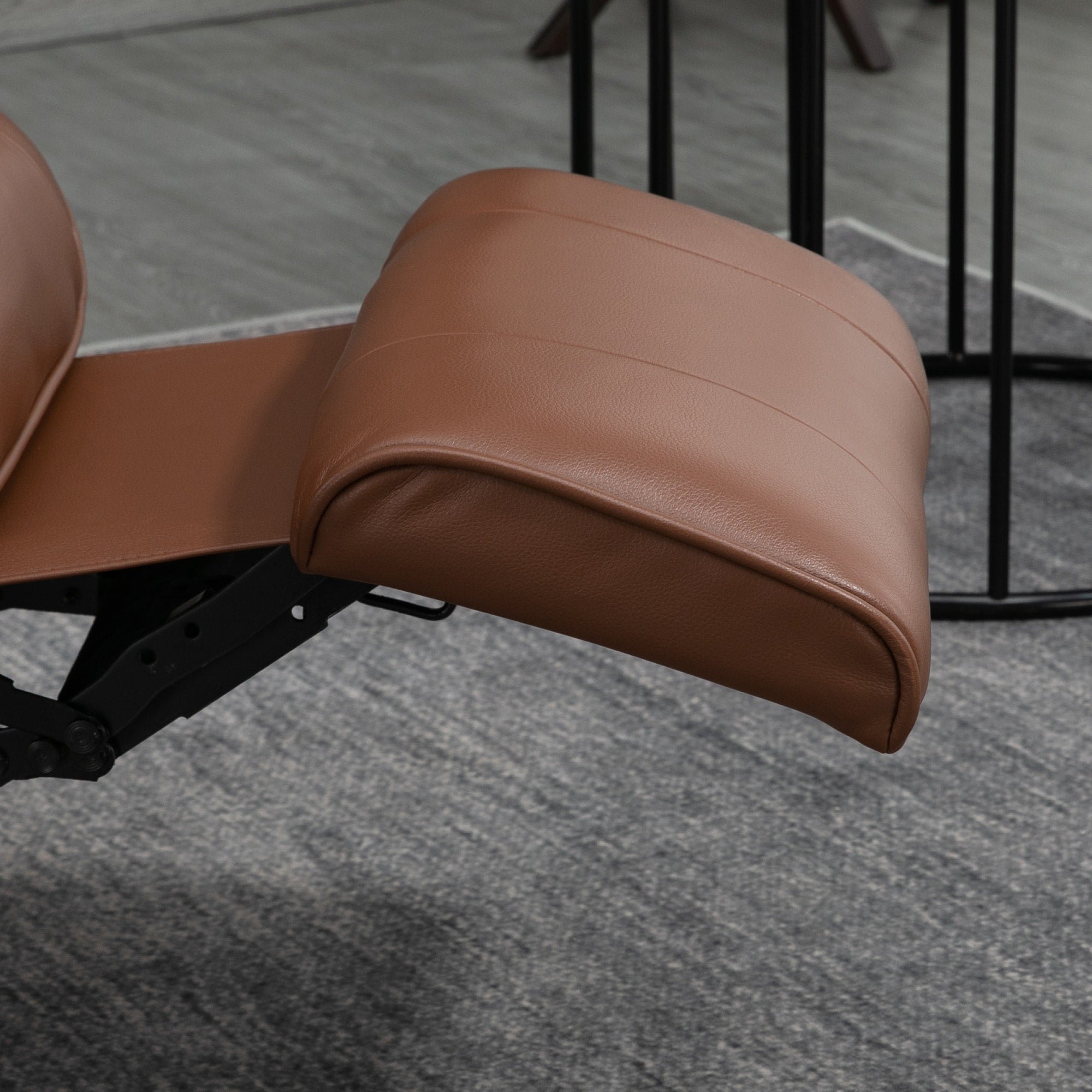 Fauteuil inclinable manuel pivotant et réglable en similicuir HomCom avec repose-pieds confortable et relaxant