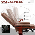 Fauteuil inclinable manuel pivotant et réglable en similicuir HomCom avec repose-pieds confortable et relaxant