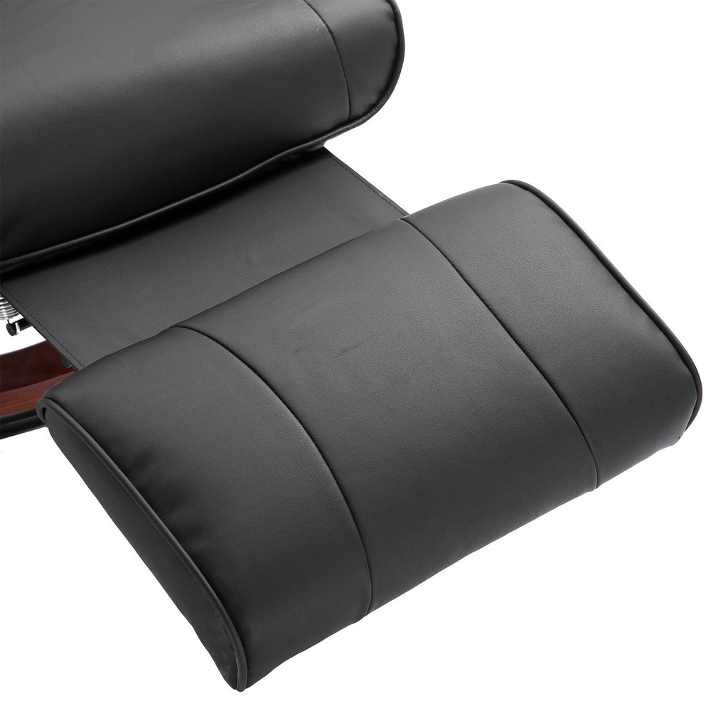 Fauteuil inclinable manuel pivotant et réglable en similicuir HomCom avec repose-pieds confortable et relaxant