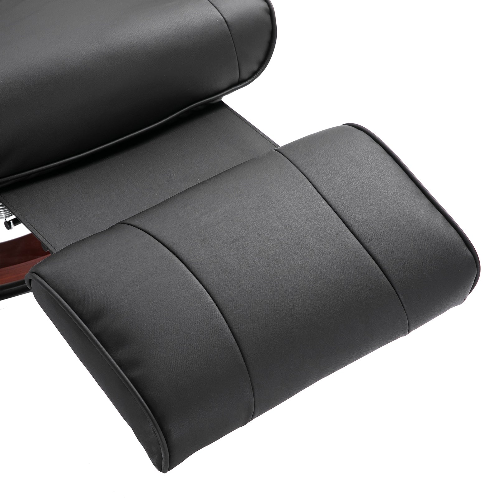 Fauteuil inclinable manuel pivotant et réglable en similicuir HomCom avec repose-pieds confortable et relaxant