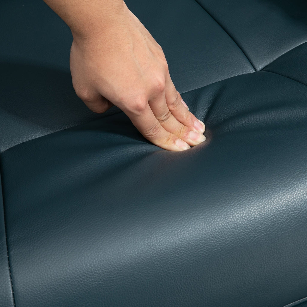 Fauteuil inclinable manuel pivotant et réglable en similicuir HomCom avec repose-pieds confortable et relaxant
