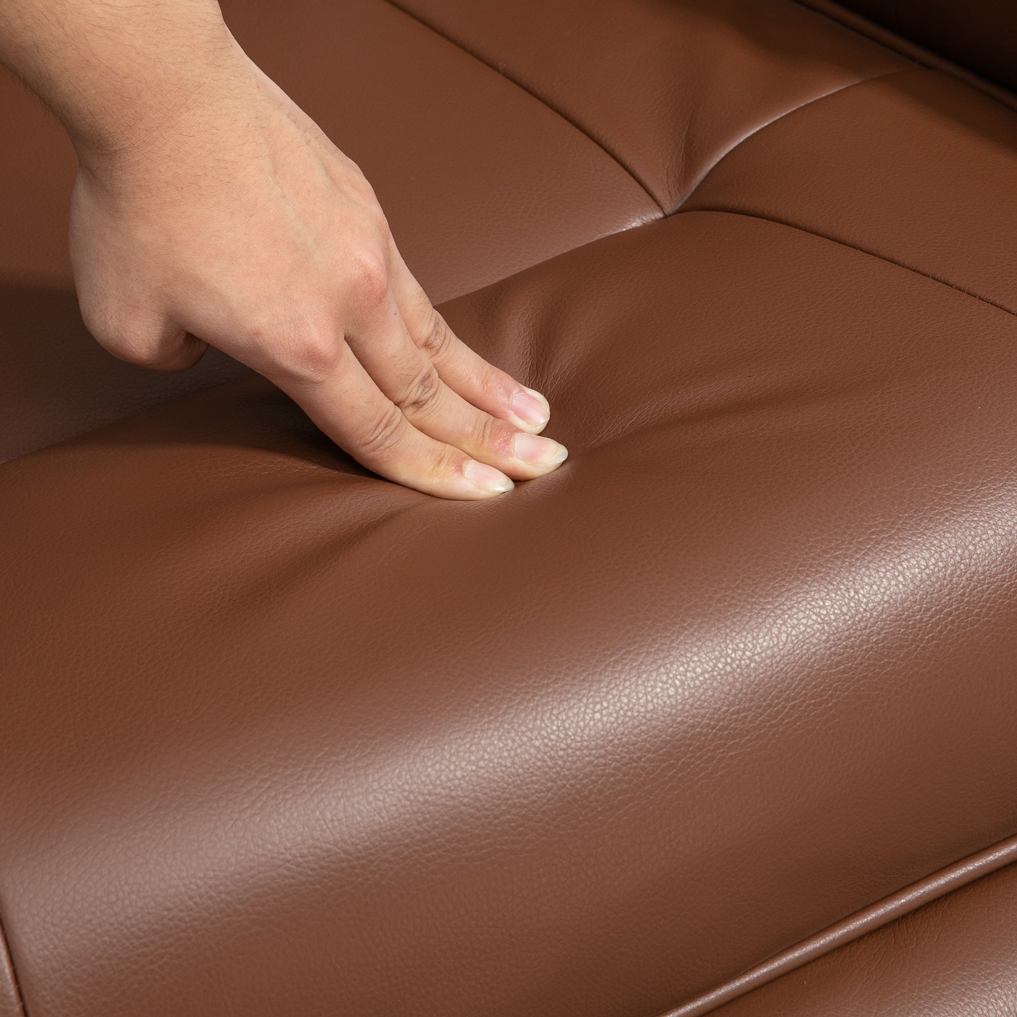 Fauteuil inclinable manuel pivotant et réglable en similicuir HomCom avec repose-pieds confortable et relaxant