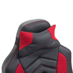 Fauteuil de jeu pour ordinateur, massage par 6 points vibrants, 5 modes, style course, chauffant, pivotant, roulant, avec appui-tête