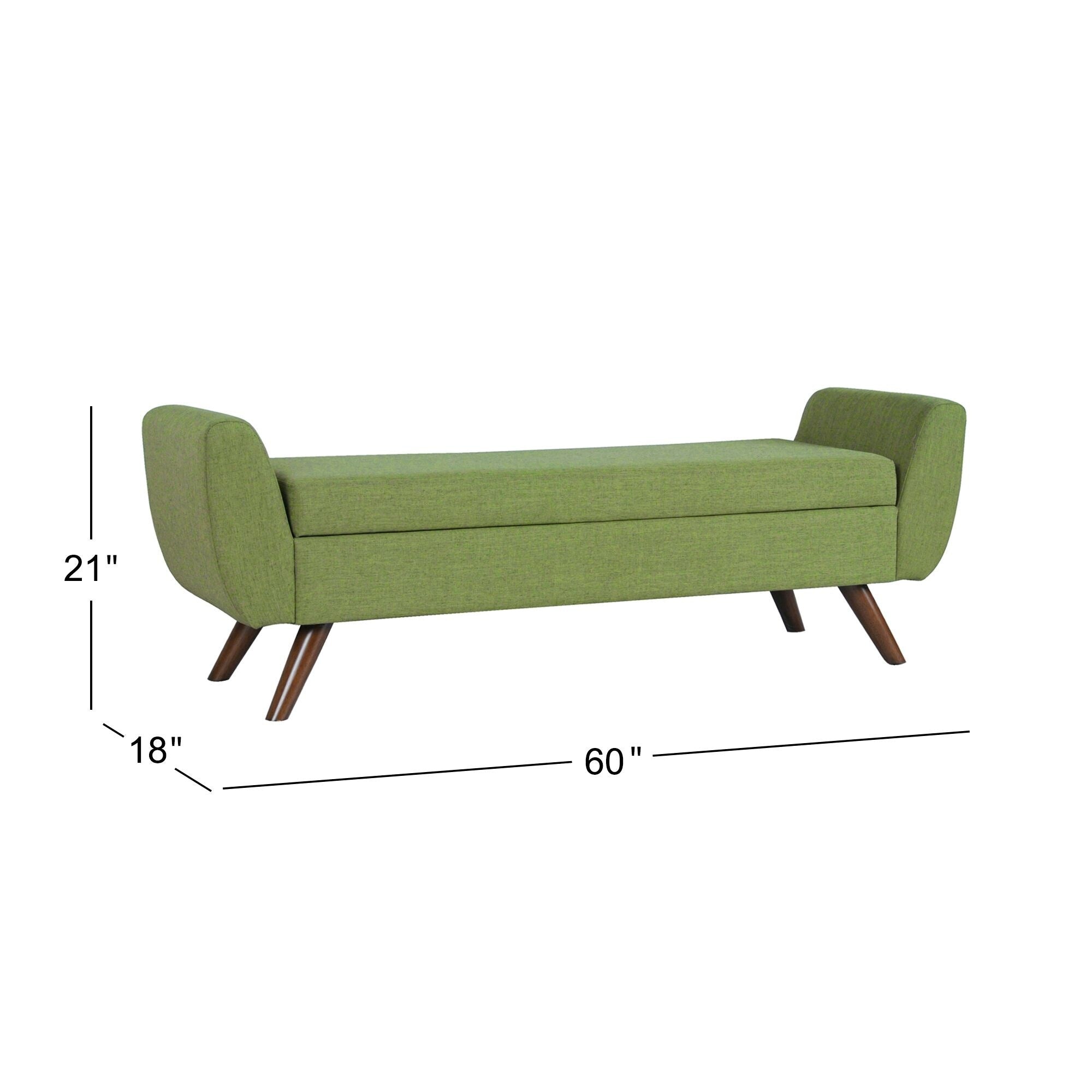 Banc de rangement moderne Sherpa avec pieds en bois HomePop