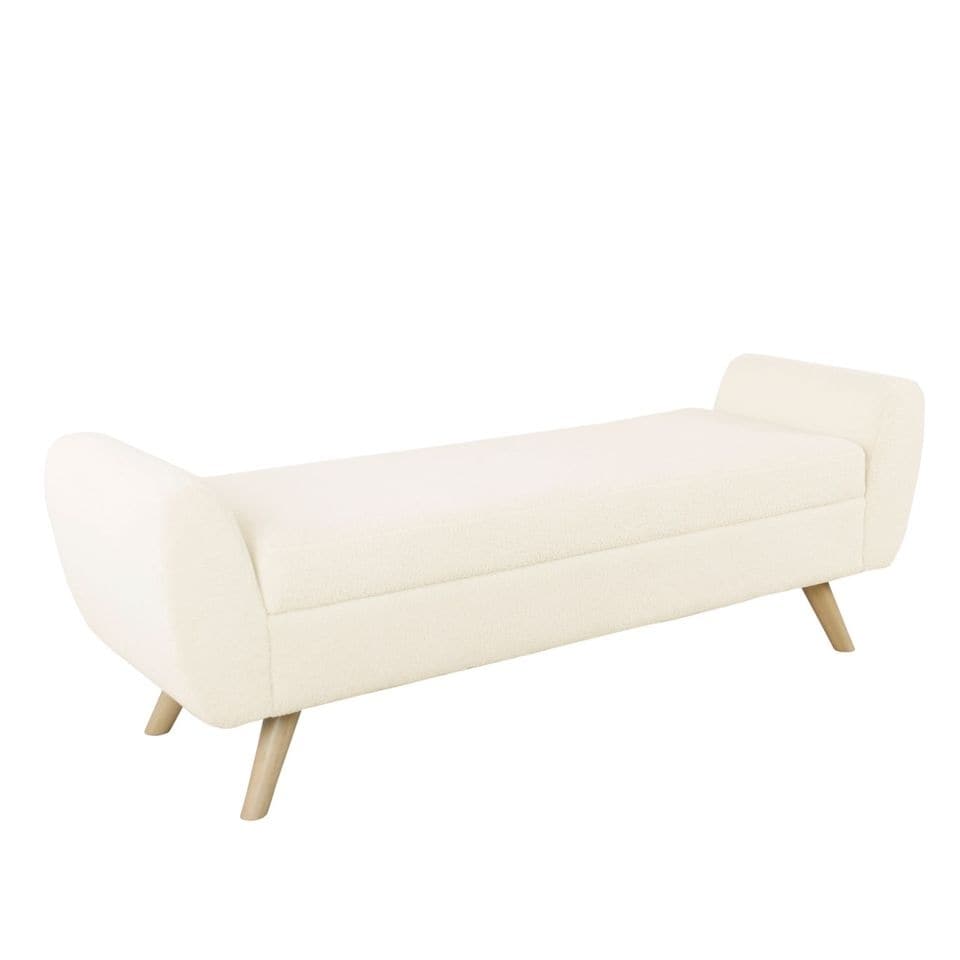 Banc de rangement moderne Sherpa avec pieds en bois HomePop