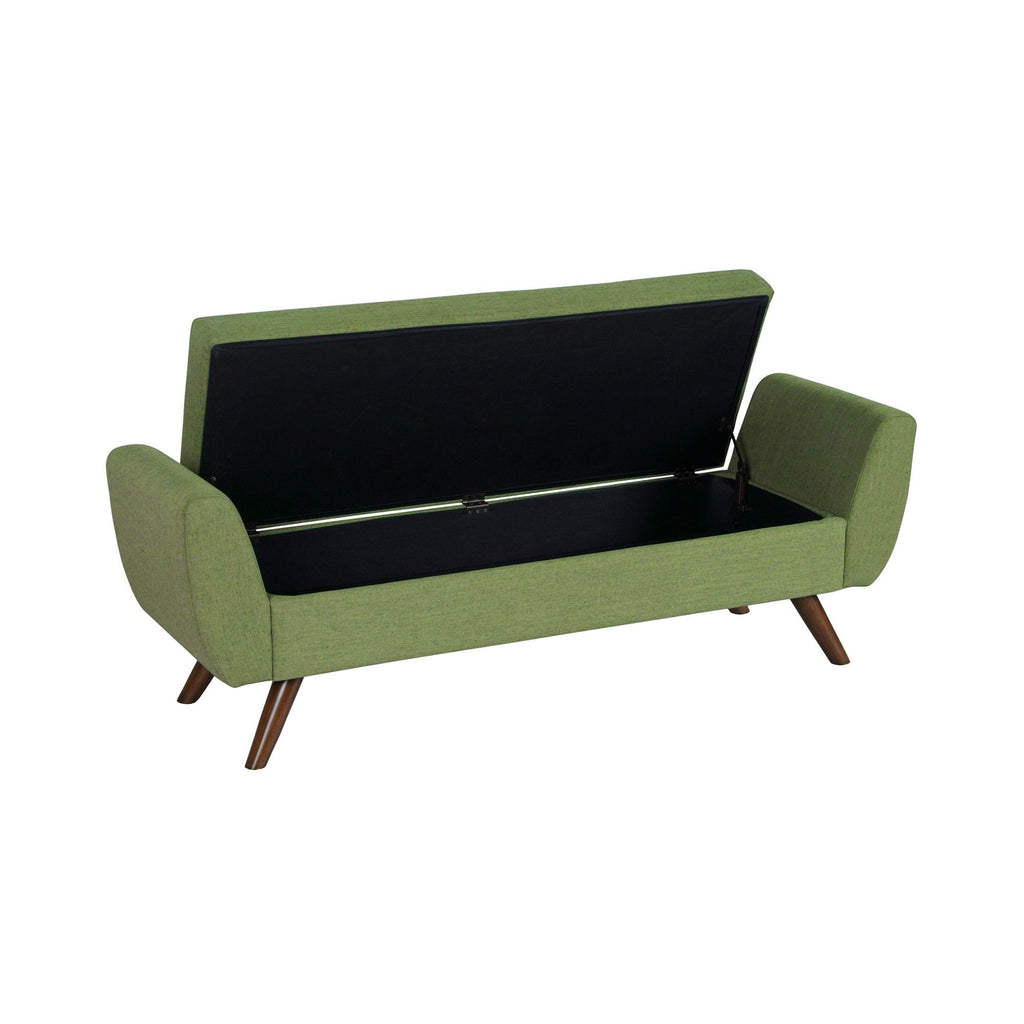 Banc de rangement moderne Sherpa avec pieds en bois HomePop