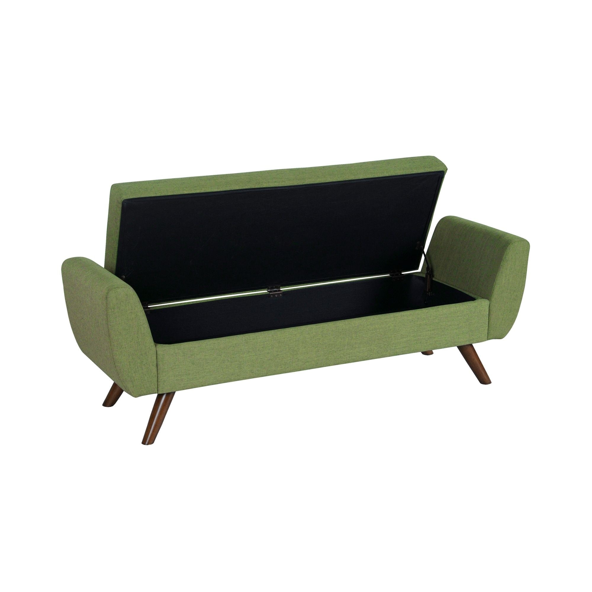 Banc de rangement moderne Sherpa avec pieds en bois HomePop