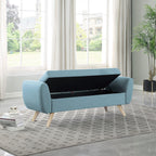 Banc de rangement moderne Sherpa avec pieds en bois HomePop