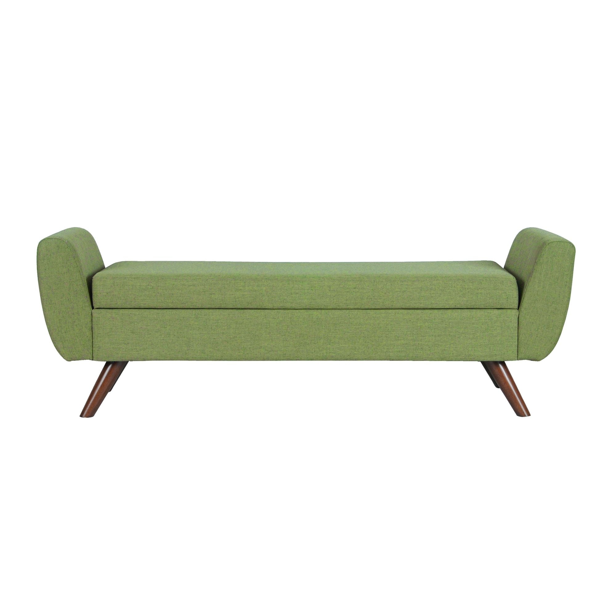Banc de rangement moderne Sherpa avec pieds en bois HomePop