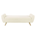 Banc de rangement moderne Sherpa avec pieds en bois HomePop
