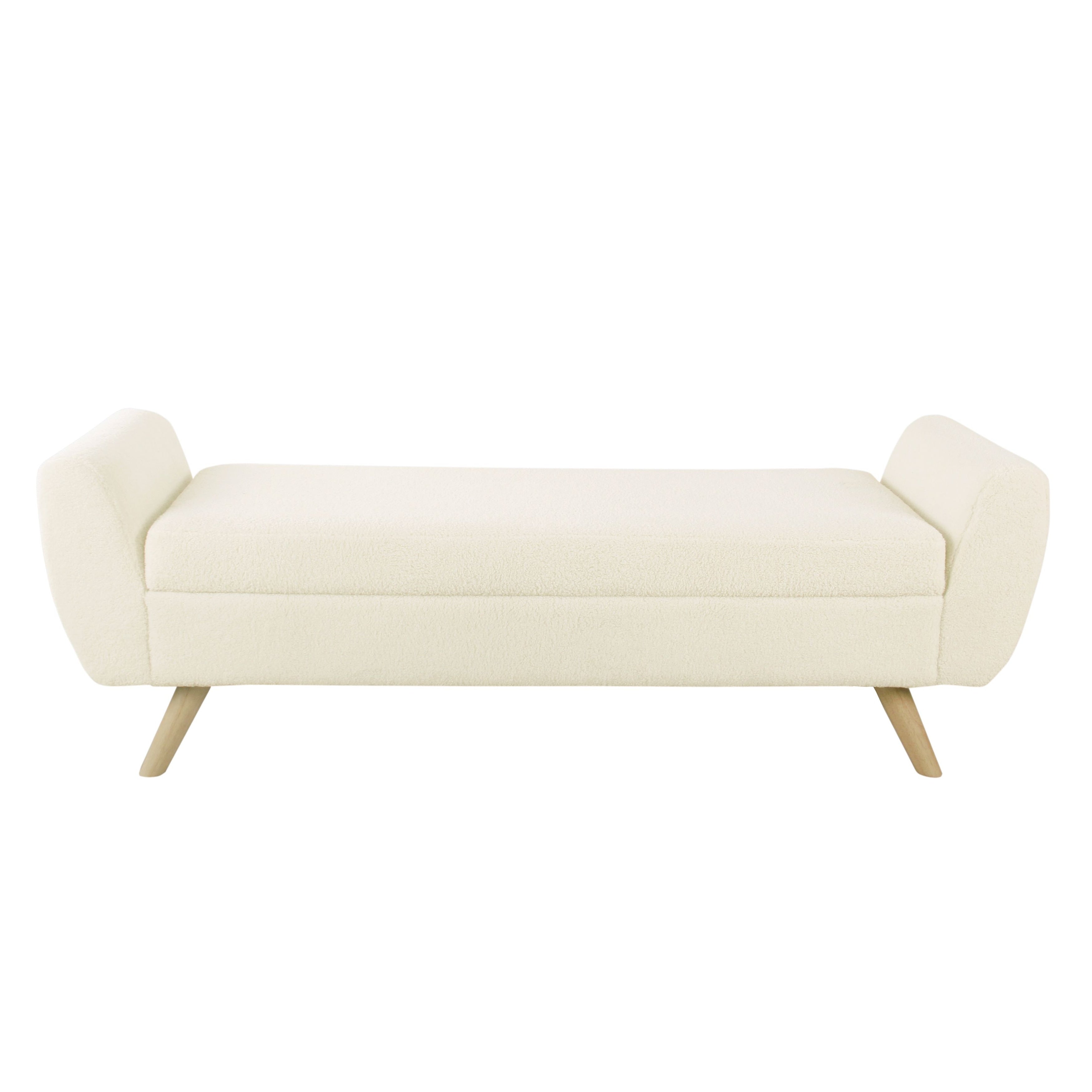 Banc de rangement moderne Sherpa avec pieds en bois HomePop