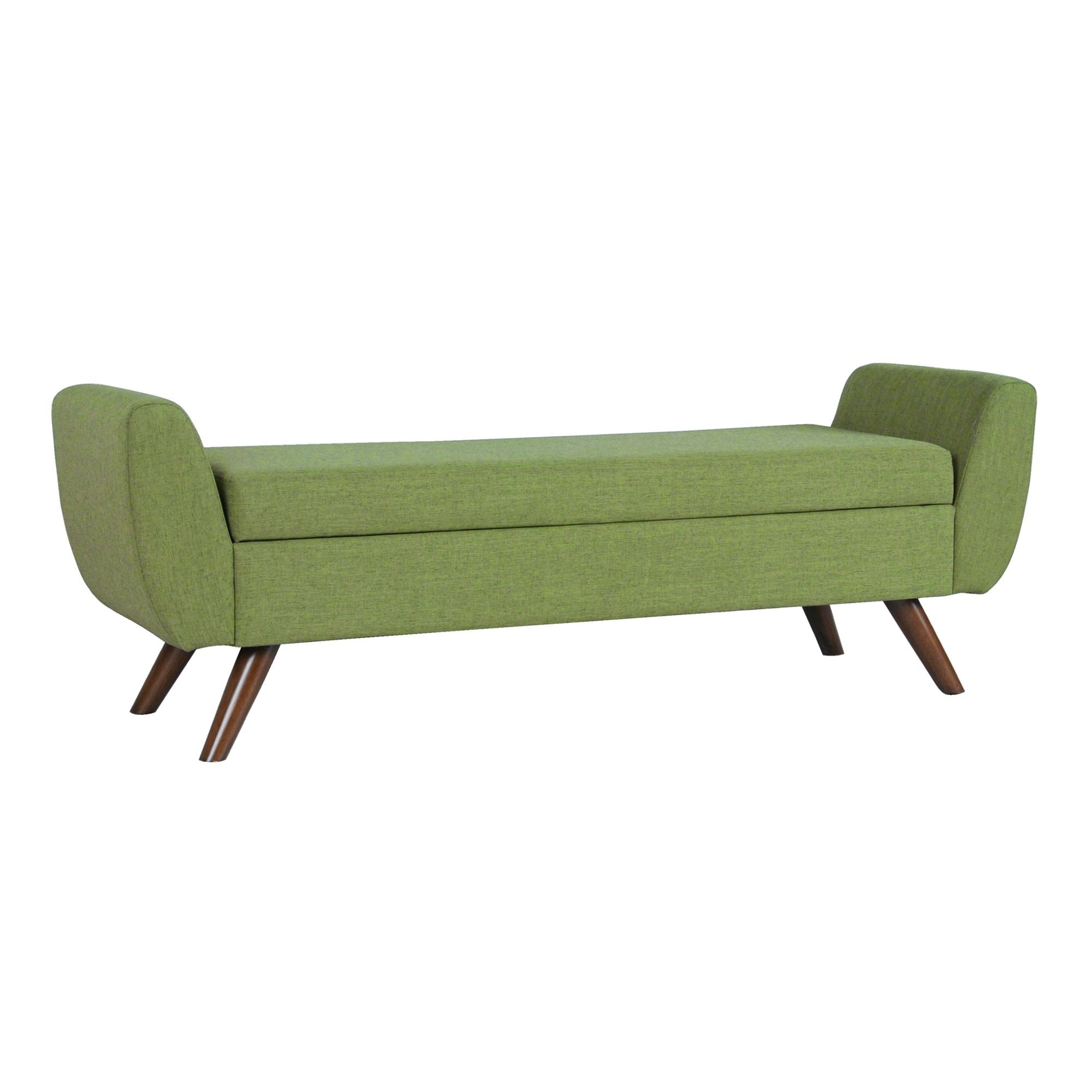 Banc de rangement moderne Sherpa avec pieds en bois HomePop
