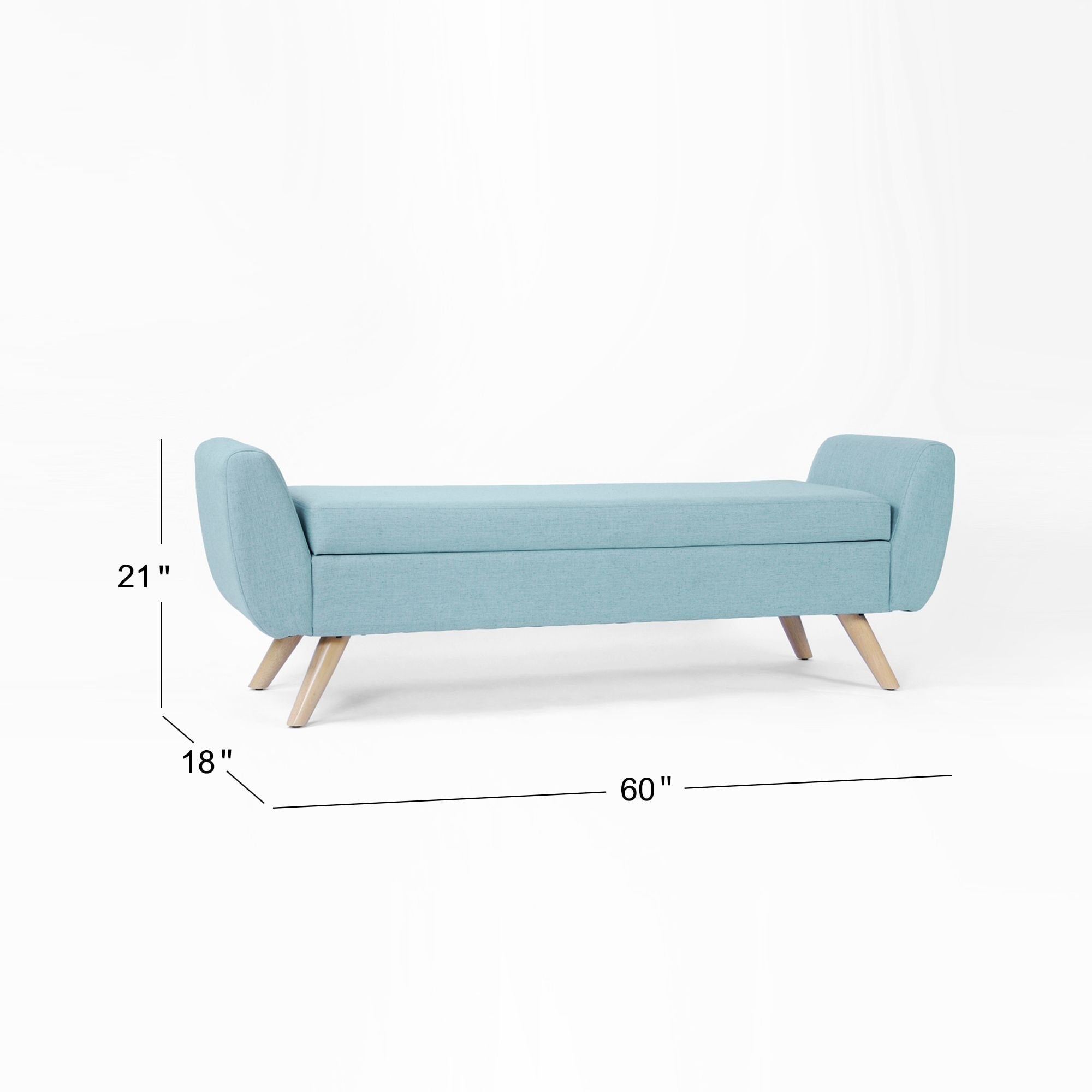 Banc de rangement moderne Sherpa avec pieds en bois HomePop