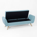 Banc de rangement moderne Sherpa avec pieds en bois HomePop