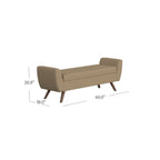 Banc de rangement moderne Sherpa avec pieds en bois HomePop