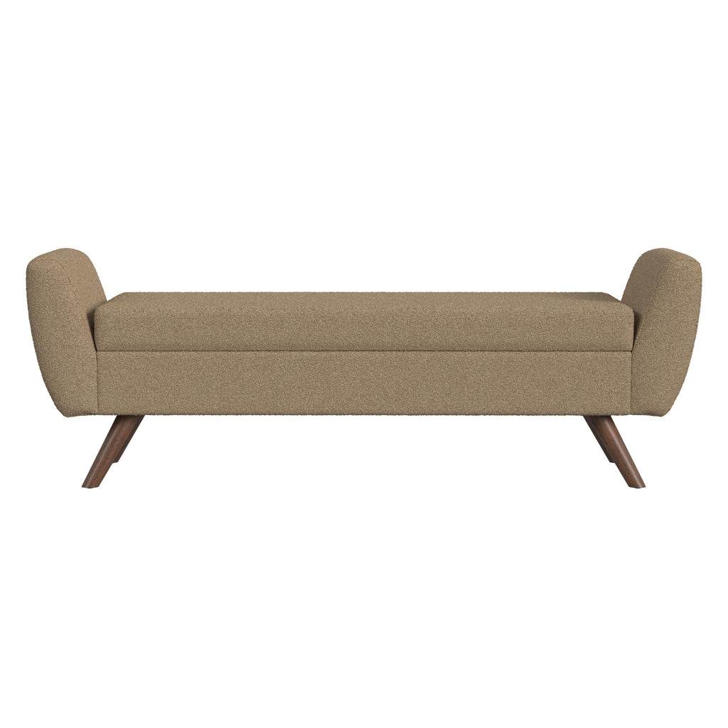 Banc de rangement moderne Sherpa avec pieds en bois HomePop
