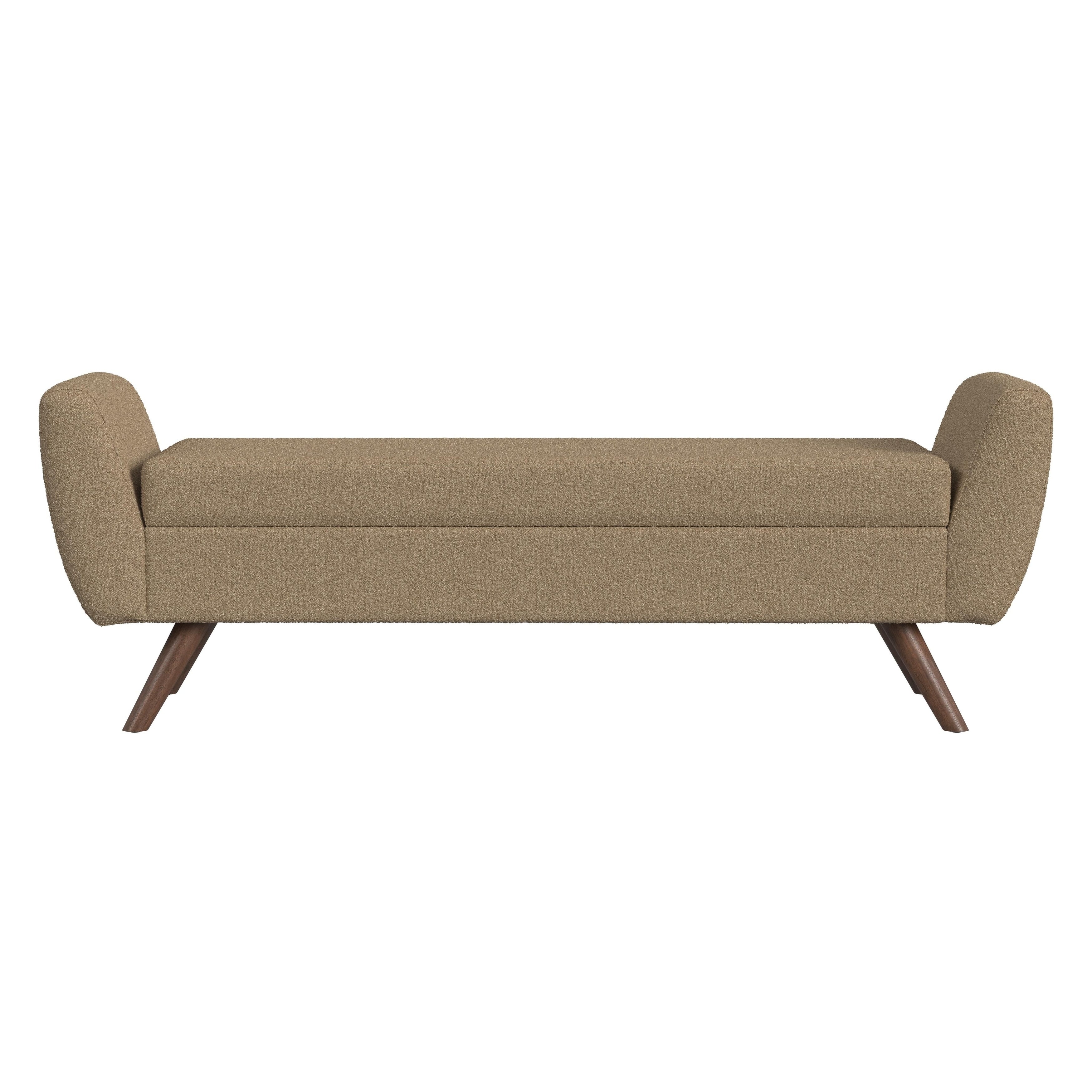 Banc de rangement moderne Sherpa avec pieds en bois HomePop