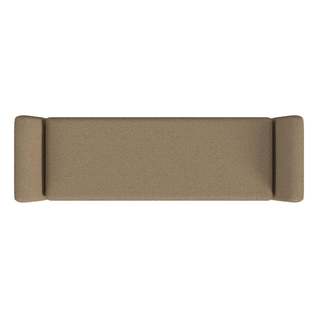 Banc de rangement moderne Sherpa avec pieds en bois HomePop