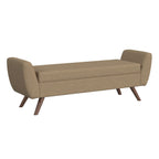 Banc de rangement moderne Sherpa avec pieds en bois HomePop