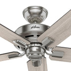 Ventilateur de plafond Hunter 44 Altidore en nickel brossé avec éclairage LED et chaînette - Style campagnard, rustique, transitionnel