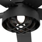 Ventilateur de plafond Hunter 52 Autumn Breeze II, éclairage LED intérieur/extérieur et télécommande portable - Style industriel, transitionnel, moderne, en cage