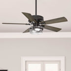 Ventilateur de plafond intérieur/extérieur Hunter 52 Canyon Ridge, éclairage LED, télécommande portative - Style campagnard, rustique, industriel
