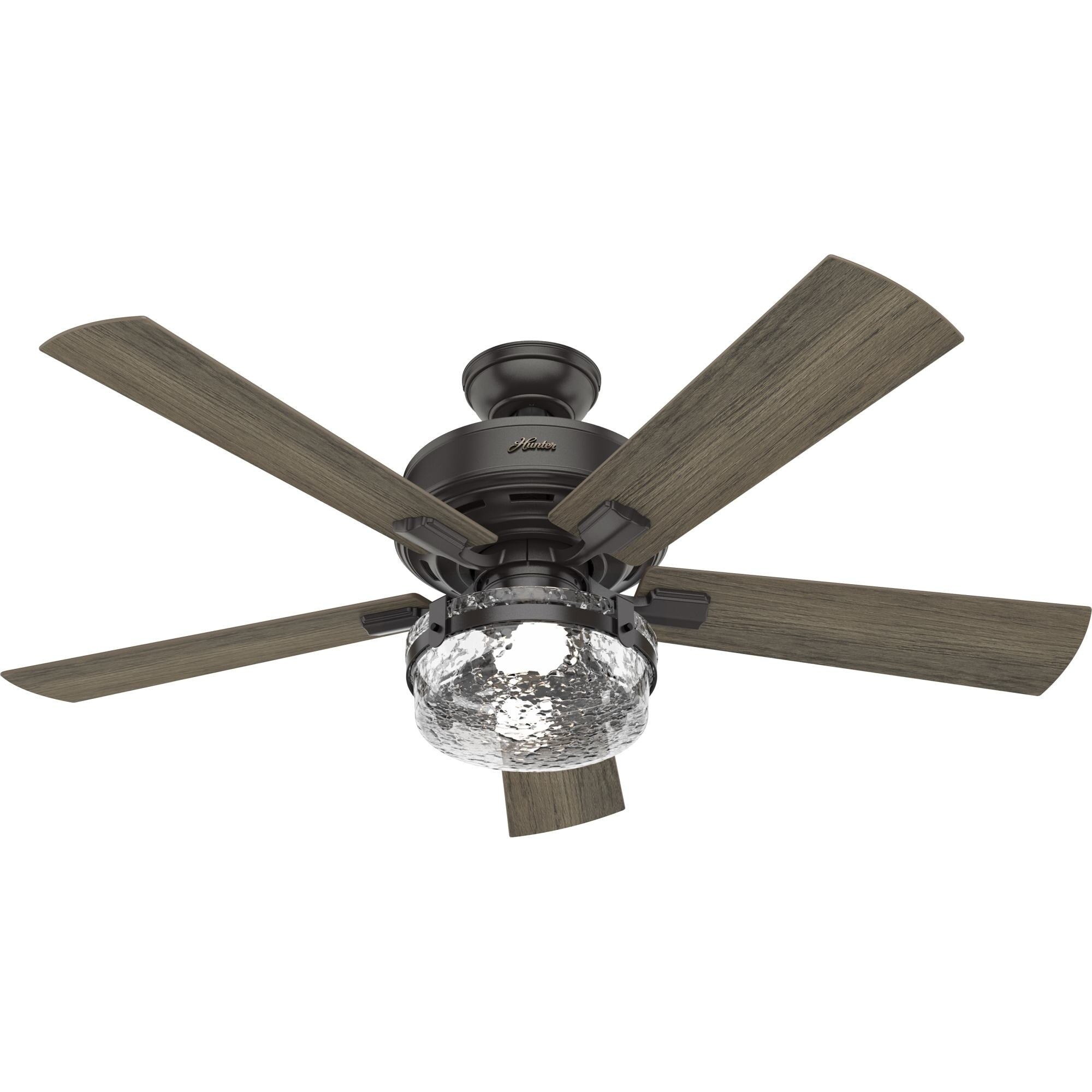 Ventilateur de plafond intérieur/extérieur Hunter 52 Canyon Ridge, éclairage LED, télécommande portative - Style campagnard, rustique, industriel