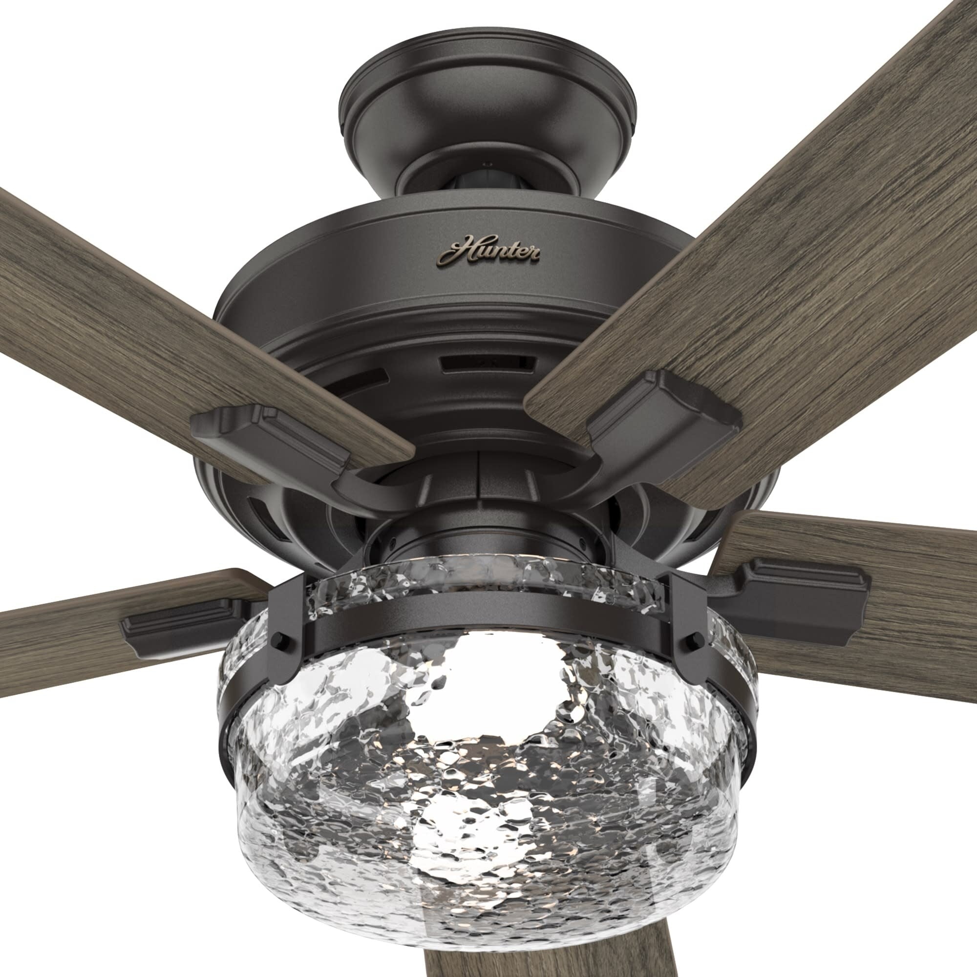 Ventilateur de plafond intérieur/extérieur Hunter 52 Canyon Ridge, éclairage LED, télécommande portative - Style campagnard, rustique, industriel