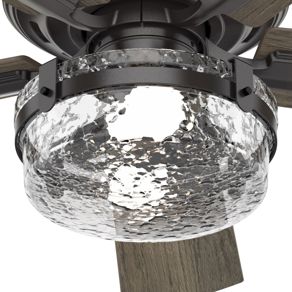 Ventilateur de plafond intérieur/extérieur Hunter 52 Canyon Ridge, éclairage LED, télécommande portative - Style campagnard, rustique, industriel