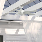 Ventilateur de plafond intérieur/extérieur Hunter 52 Shorebreak WeatherMax avec commande murale - Résistant aux intempéries, au sel et à la corrosion