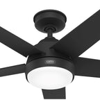 Ventilateur de plafond extérieur Hunter 52 Skyflow avec kit d'éclairage LED, commande murale - Côtier moderne contemporain - WeatherMax - CLASSÉ HUMIDE !