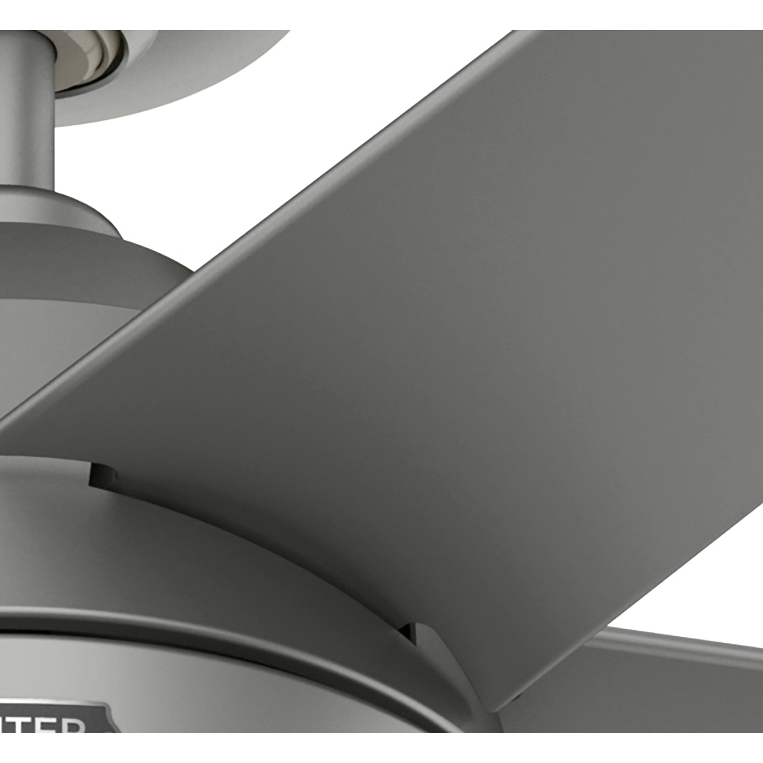 Ventilateur de plafond extérieur Hunter 52 Skyflow avec kit d'éclairage LED, commande murale - Côtier moderne contemporain - WeatherMax - CLASSÉ HUMIDE !