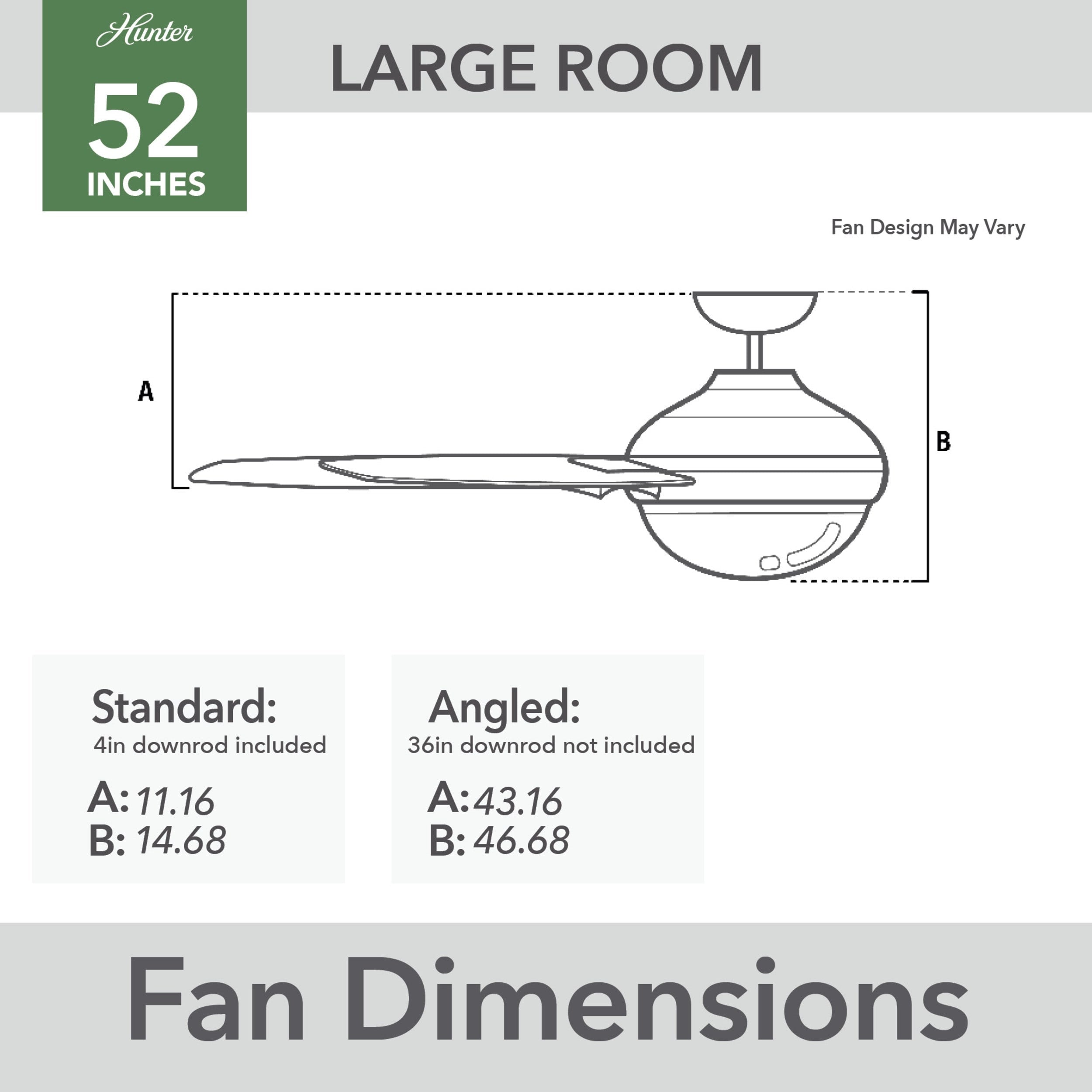 Ventilateur de plafond extérieur Hunter 52 Skyflow avec kit d'éclairage LED, commande murale - Côtier moderne contemporain - WeatherMax - CLASSÉ HUMIDE !