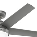 Ventilateur de plafond extérieur Hunter 52 Skyflow avec kit d'éclairage LED, commande murale - Côtier moderne contemporain - WeatherMax - CLASSÉ HUMIDE !