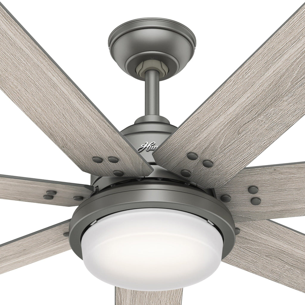 Ventilateur de plafond Hunter WiFi Whittington avec lumière LED, télécommande portable - Moulin à vent - Industriel, Ferme, Rustique - VENTILATEUR INTELLIGENT !