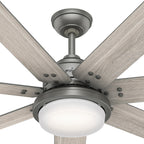 Ventilateur de plafond Hunter WiFi Whittington avec lumière LED, télécommande portable - Moulin à vent - Industriel, Ferme, Rustique - VENTILATEUR INTELLIGENT !