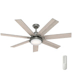 Ventilateur de plafond Hunter WiFi Whittington avec lumière LED, télécommande portable - Moulin à vent - Industriel, Ferme, Rustique - VENTILATEUR INTELLIGENT !