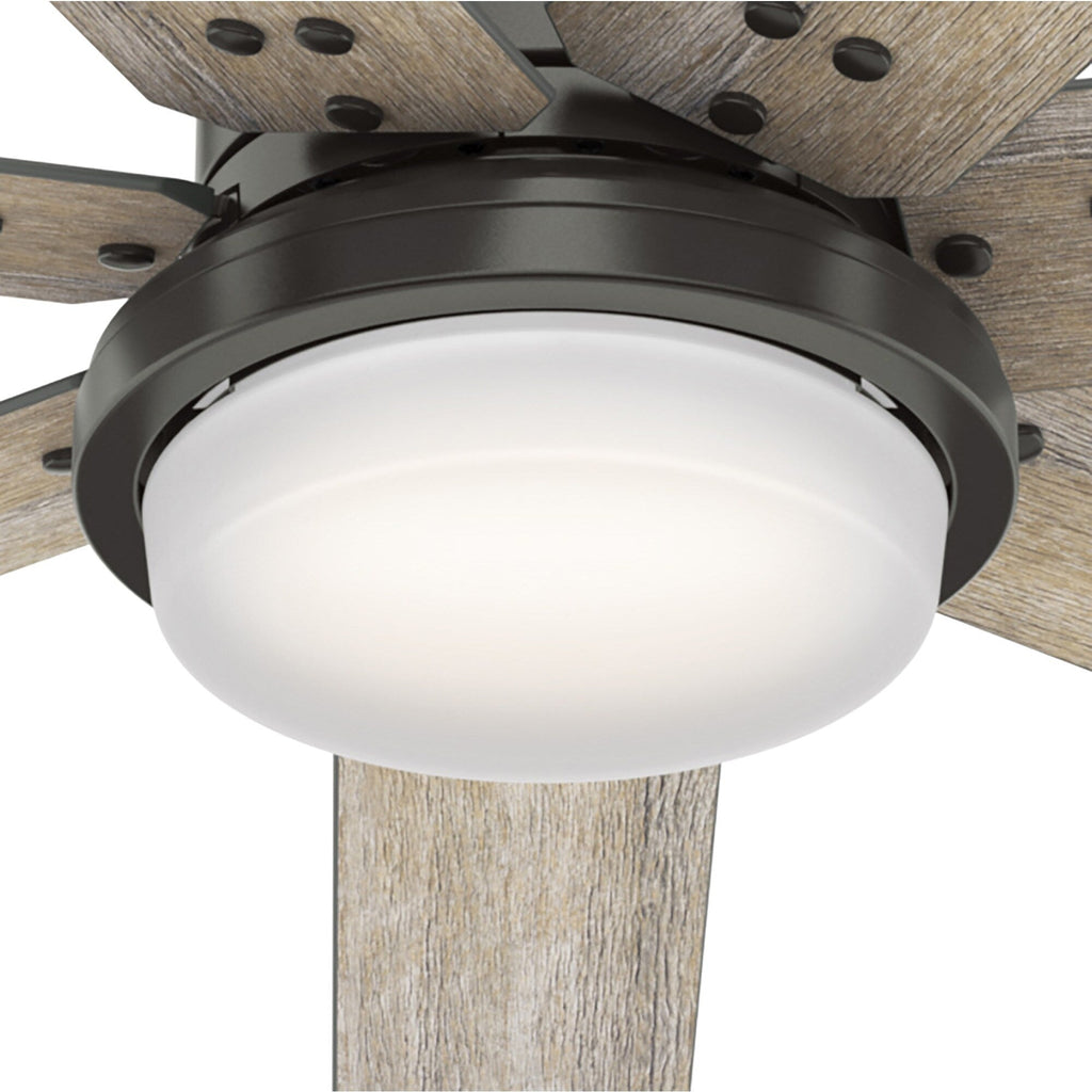 Ventilateur de plafond Hunter WiFi Whittington avec lumière LED, télécommande portable - Moulin à vent - Industriel, Ferme, Rustique - VENTILATEUR INTELLIGENT !