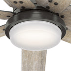 Ventilateur de plafond Hunter WiFi Whittington avec lumière LED, télécommande portable - Moulin à vent - Industriel, Ferme, Rustique - VENTILATEUR INTELLIGENT !