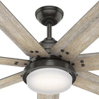 Ventilateur de plafond Hunter WiFi Whittington avec lumière LED, télécommande portable - Moulin à vent - Industriel, Ferme, Rustique - VENTILATEUR INTELLIGENT !