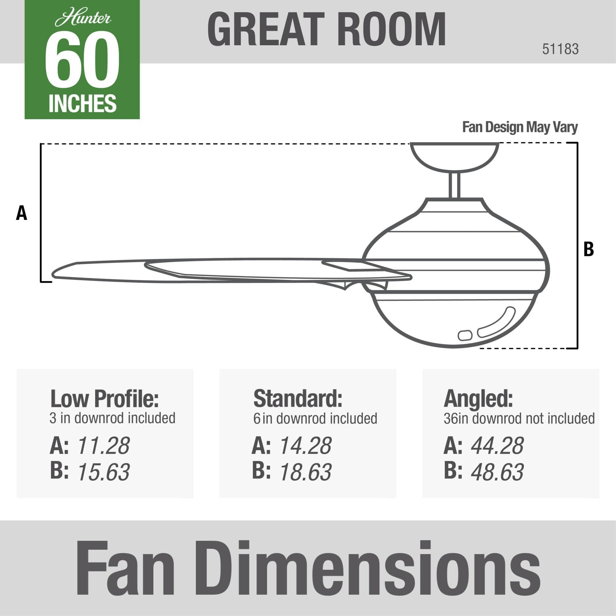 Ventilateur de plafond Hunter WiFi Whittington avec lumière LED, télécommande portable - Moulin à vent - Industriel, Ferme, Rustique - VENTILATEUR INTELLIGENT !