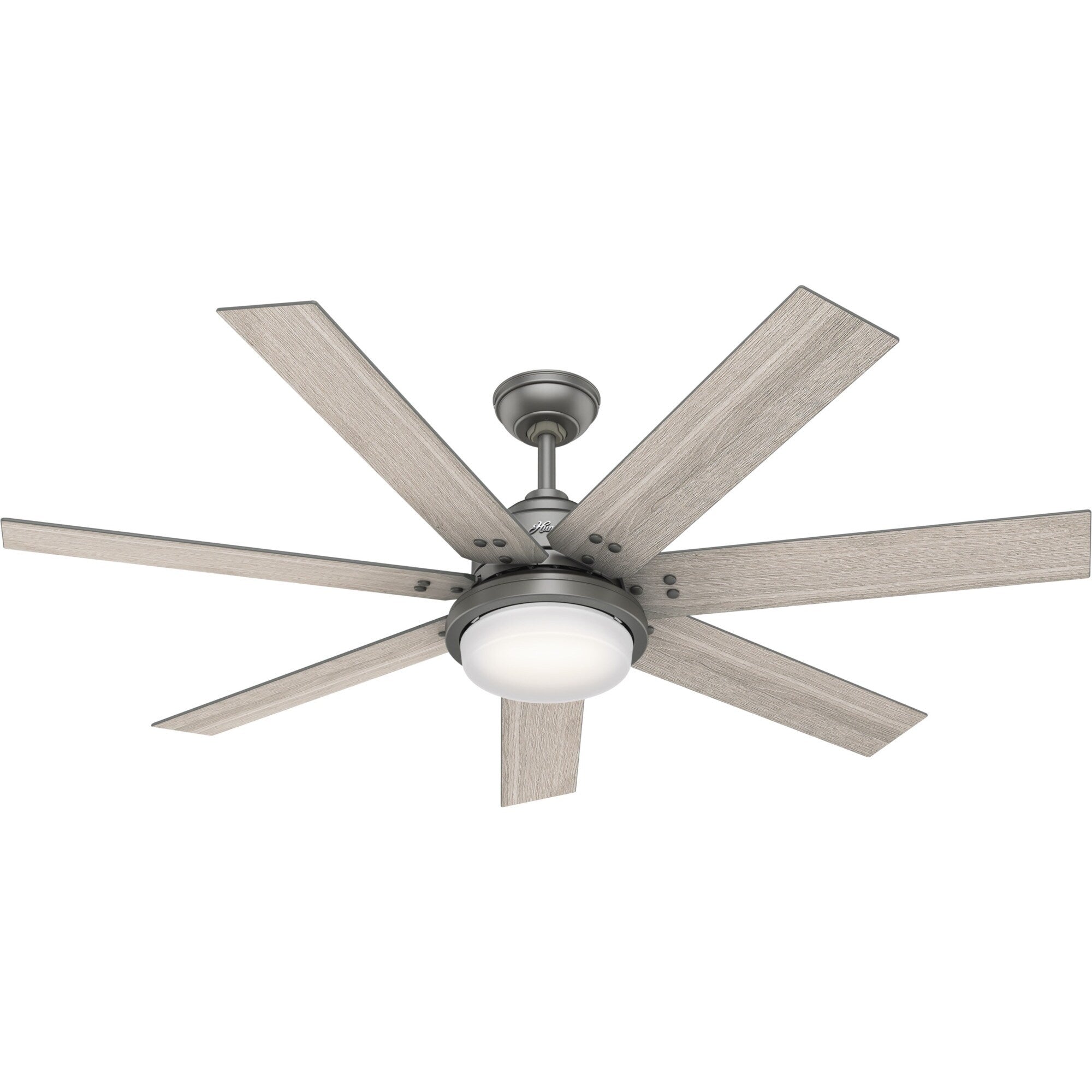 Ventilateur de plafond Hunter WiFi Whittington avec lumière LED, télécommande portable - Moulin à vent - Industriel, Ferme, Rustique - VENTILATEUR INTELLIGENT !