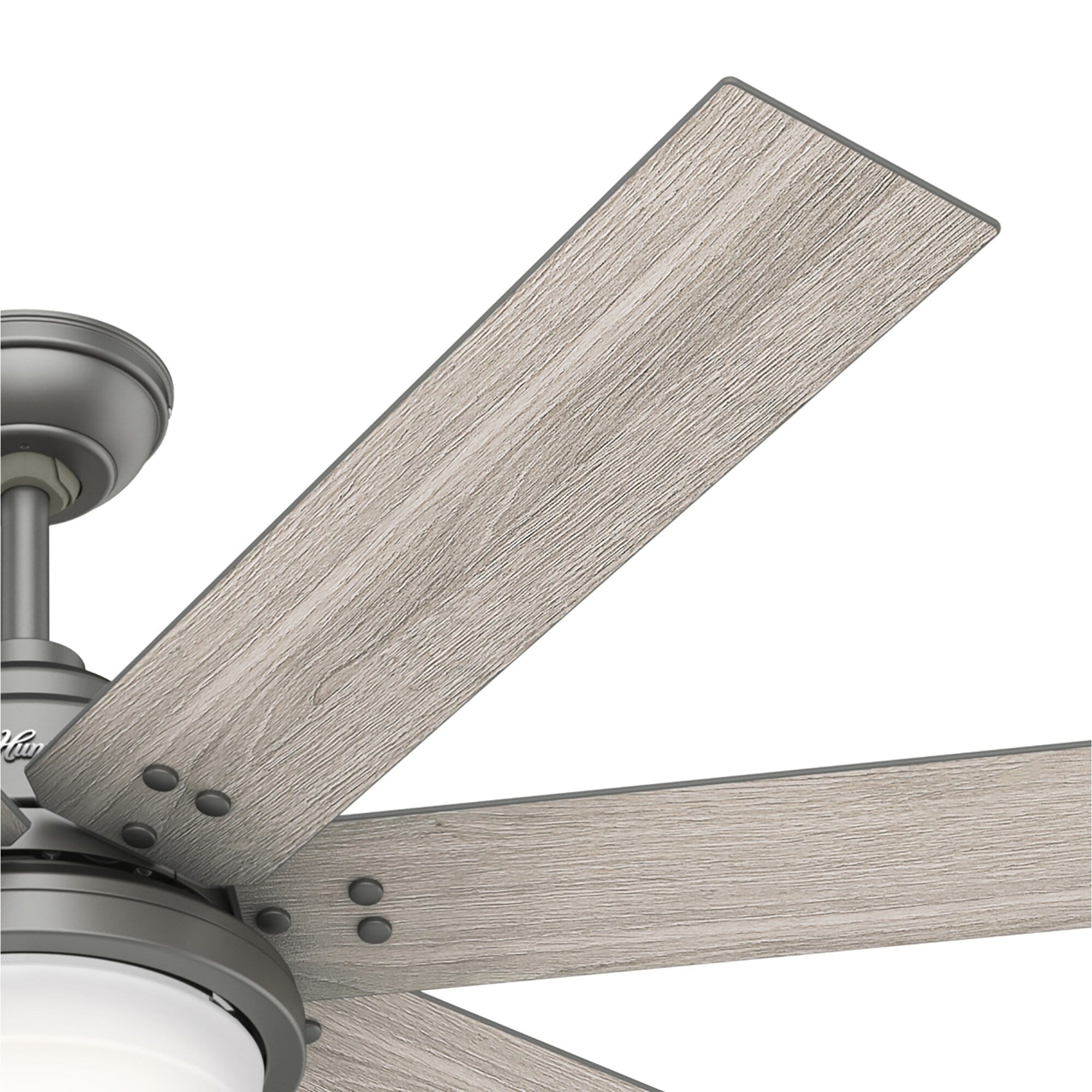 Ventilateur de plafond Hunter WiFi Whittington avec lumière LED, télécommande portable - Moulin à vent - Industriel, Ferme, Rustique - VENTILATEUR INTELLIGENT !