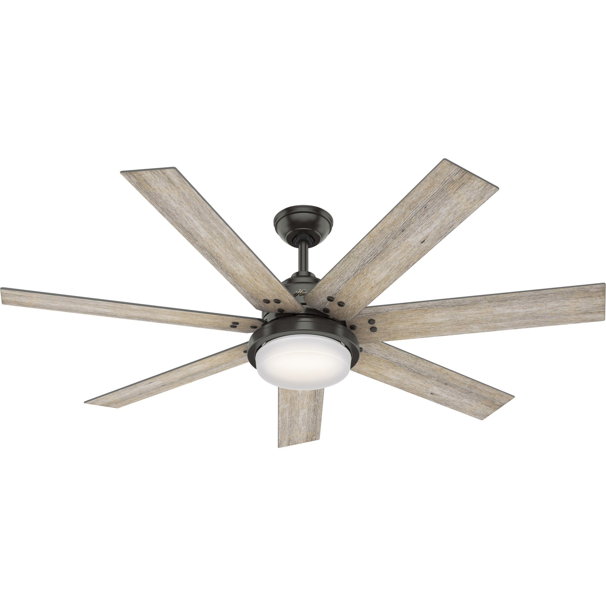 Ventilateur de plafond Hunter WiFi Whittington avec lumière LED, télécommande portable - Moulin à vent - Industriel, Ferme, Rustique - VENTILATEUR INTELLIGENT !